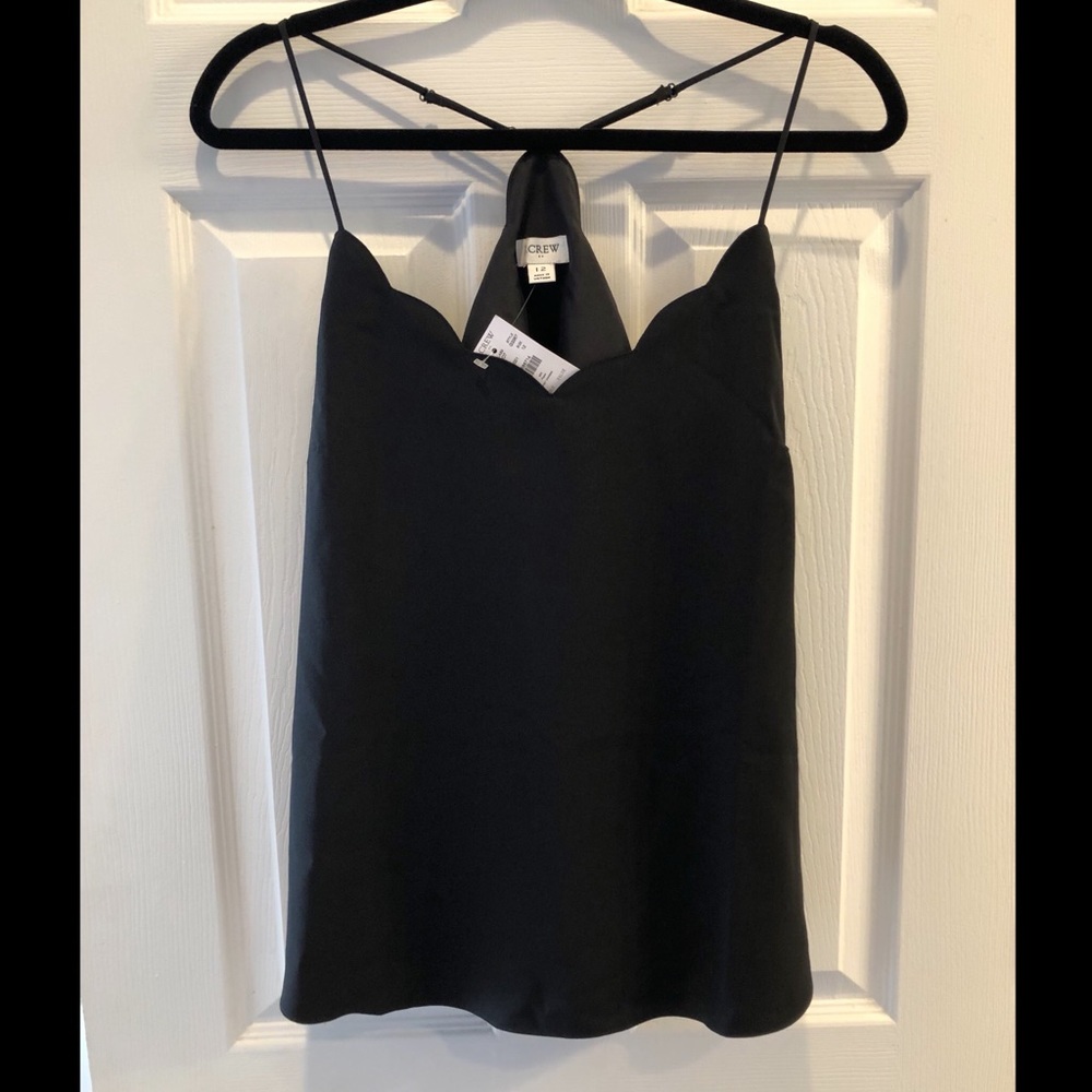 J. Crew Racer Back Top with Scalloped Neckline